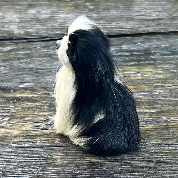 Vintage Miniature Real Fur Dog Shih Tzu Pekingese Doll House Toy Japan Germany ? - Picture 4 of 6